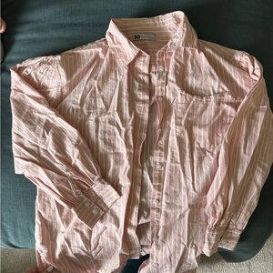 Pink Striped Button-Up Shirt